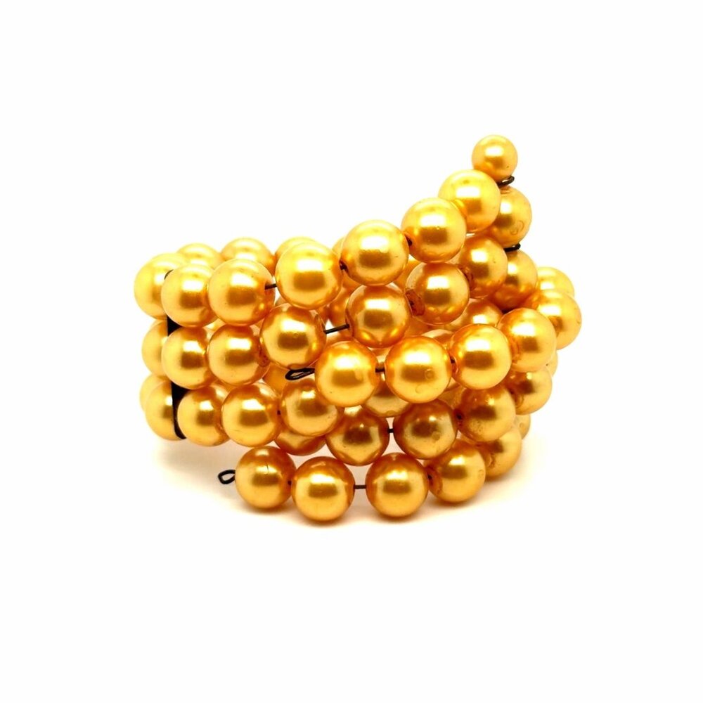 One Size Yellow Pearl Bracelet‎ (c)